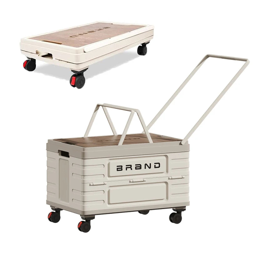 Foldable Storage Cart – Heavy-Duty with 4 Silent Wheels,