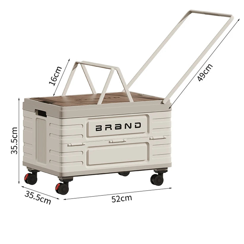 Foldable Storage Cart – Heavy-Duty with 4 Silent Wheels,