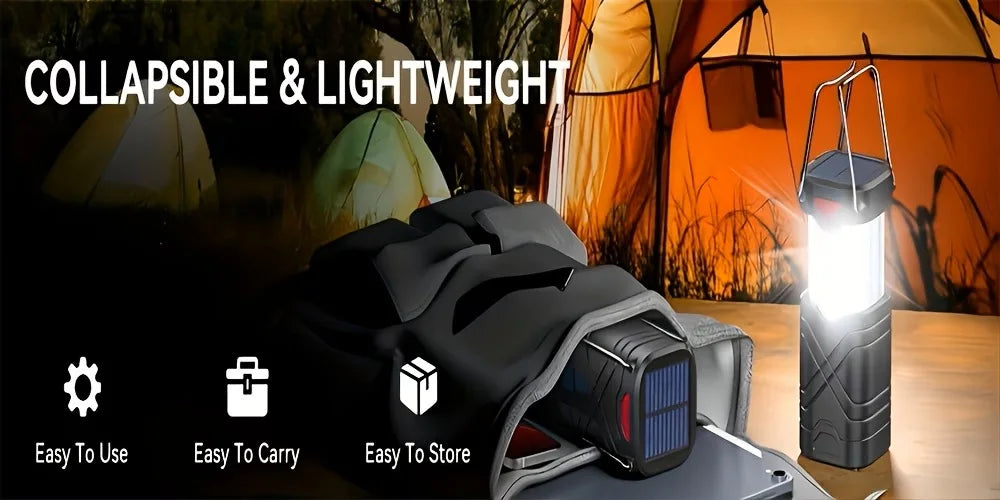 Solar  Lantern 2/4-Pack, Rechargeable LED with ,USB-C