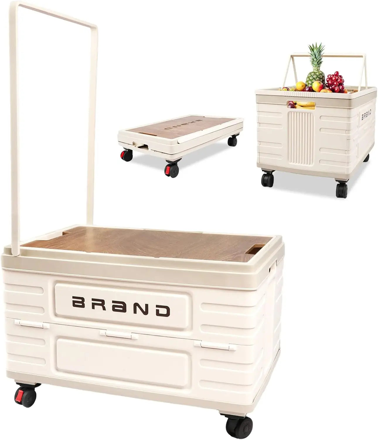 Foldable Storage Cart – Heavy-Duty with 4 Silent Wheels,