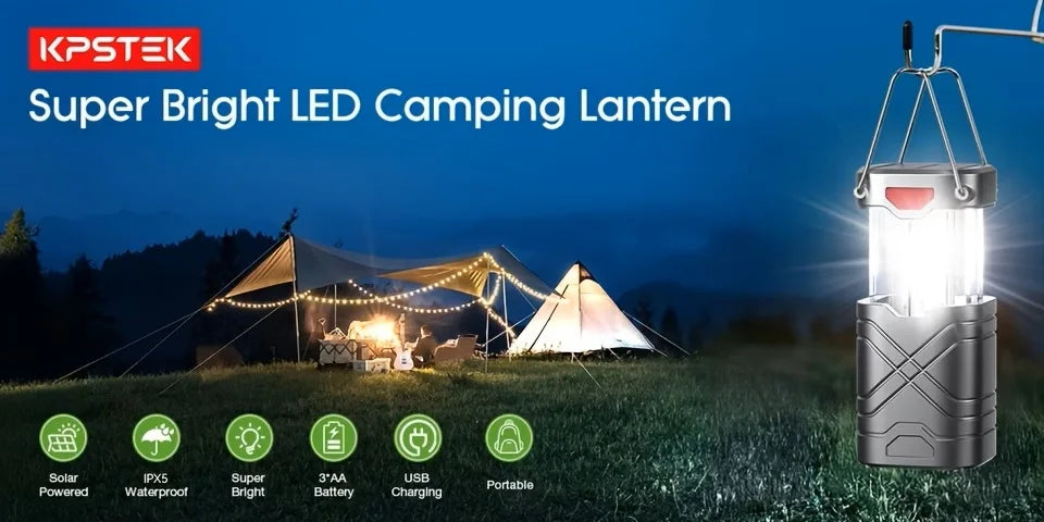 Solar  Lantern 2/4-Pack, Rechargeable LED with ,USB-C