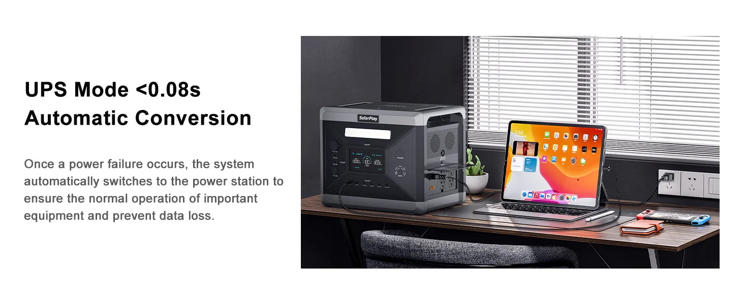 Portable Power Station 2160WH LiFePO4  2400W (4800W Peak) AC