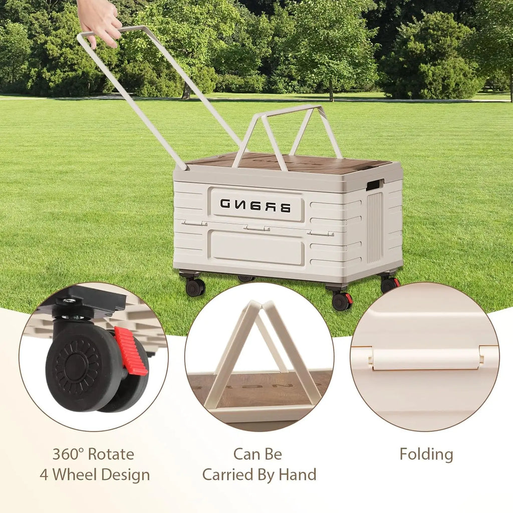 Foldable Storage Cart – Heavy-Duty with 4 Silent Wheels,