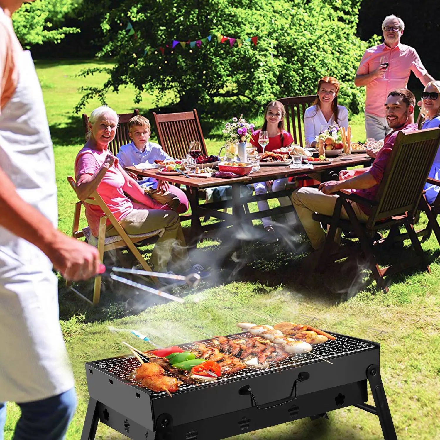 Portable Charcoal BBQ Grill Folding Stainless Steel BBQ