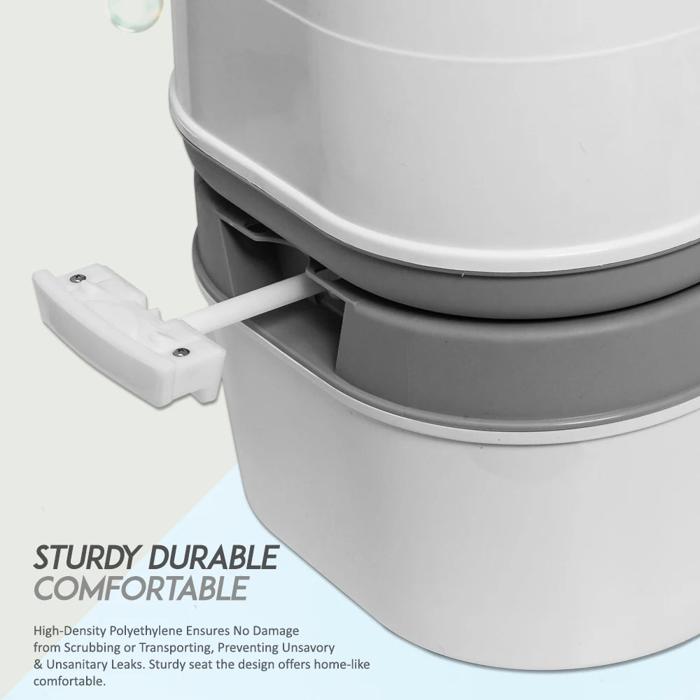 Portable Toilet Camping with Toilet Paper Storage 5.8 Gallon