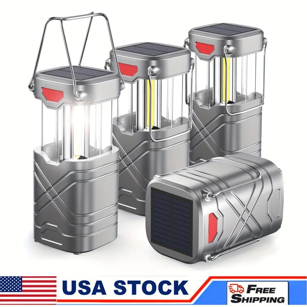 Solar  Lantern 2/4-Pack, Rechargeable LED with ,USB-C