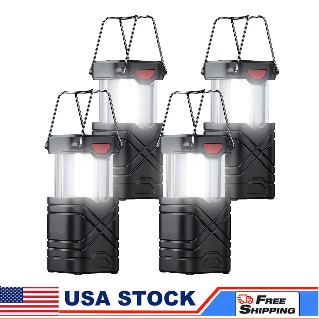 Solar  Lantern 2/4-Pack, Rechargeable LED with ,USB-C