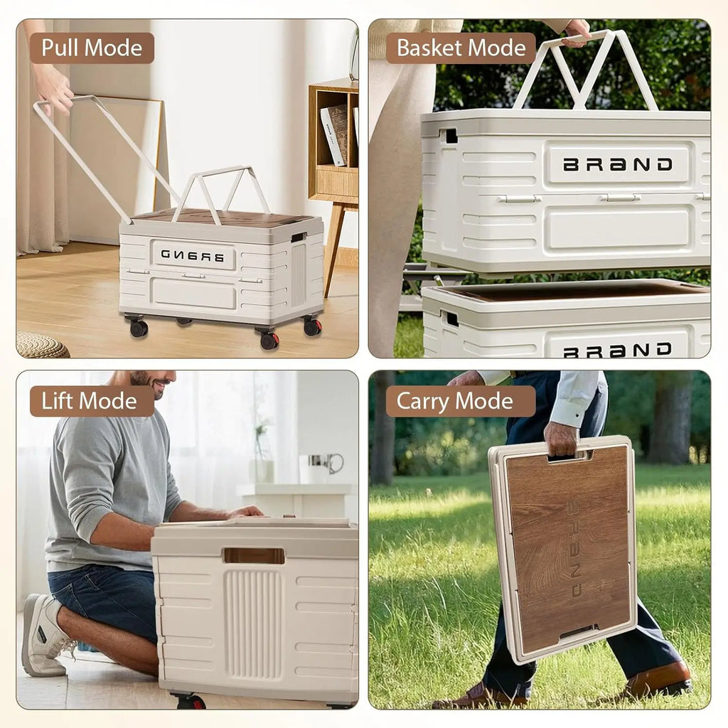 Foldable Storage Cart – Heavy-Duty with 4 Silent Wheels,
