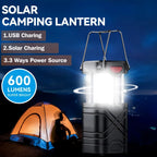 Solar  Lantern 2/4-Pack, Rechargeable LED with ,USB-C