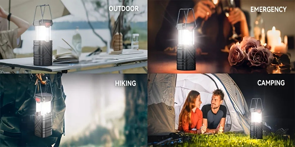 Solar  Lantern 2/4-Pack, Rechargeable LED with ,USB-C
