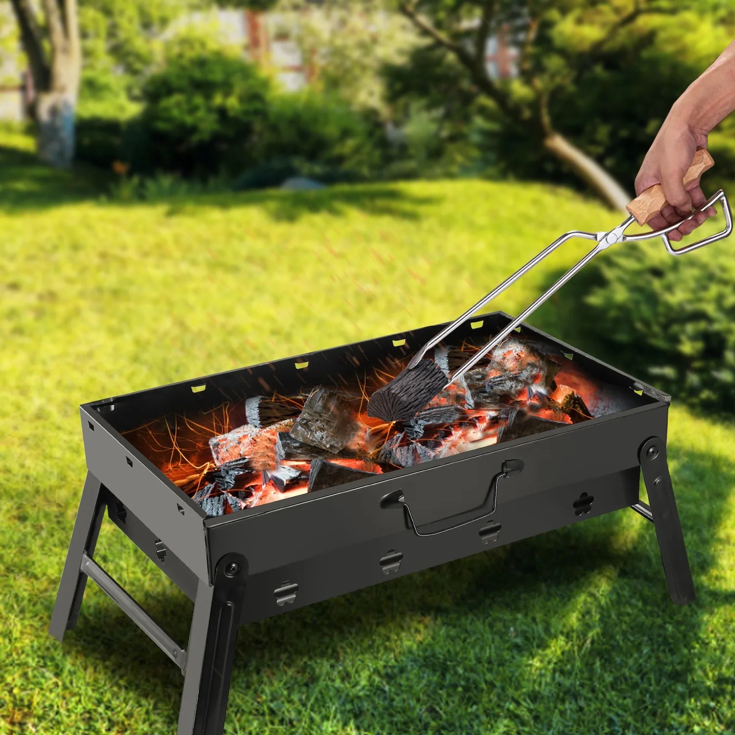 Portable Charcoal BBQ Grill Folding Stainless Steel BBQ