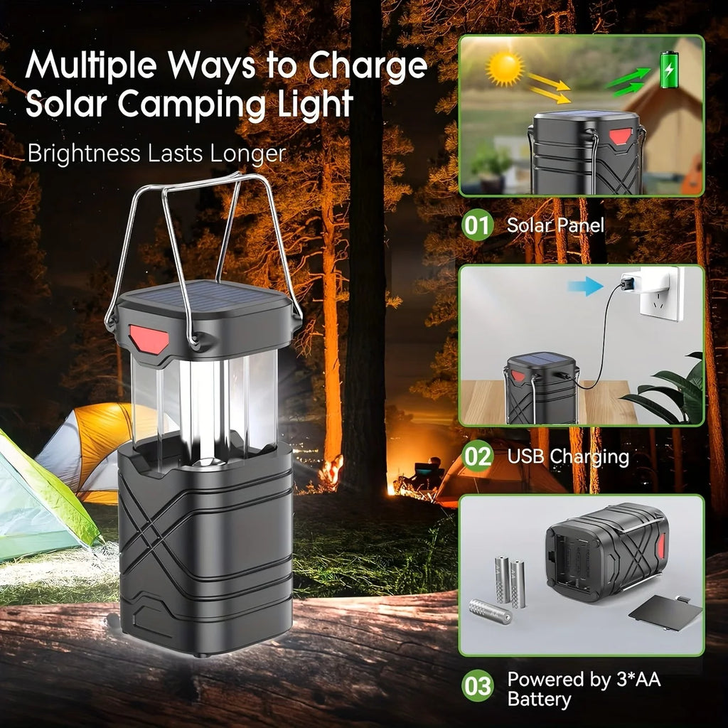 Solar  Lantern 2/4-Pack, Rechargeable LED with ,USB-C