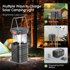 Solar  Lantern 2/4-Pack, Rechargeable LED with ,USB-C