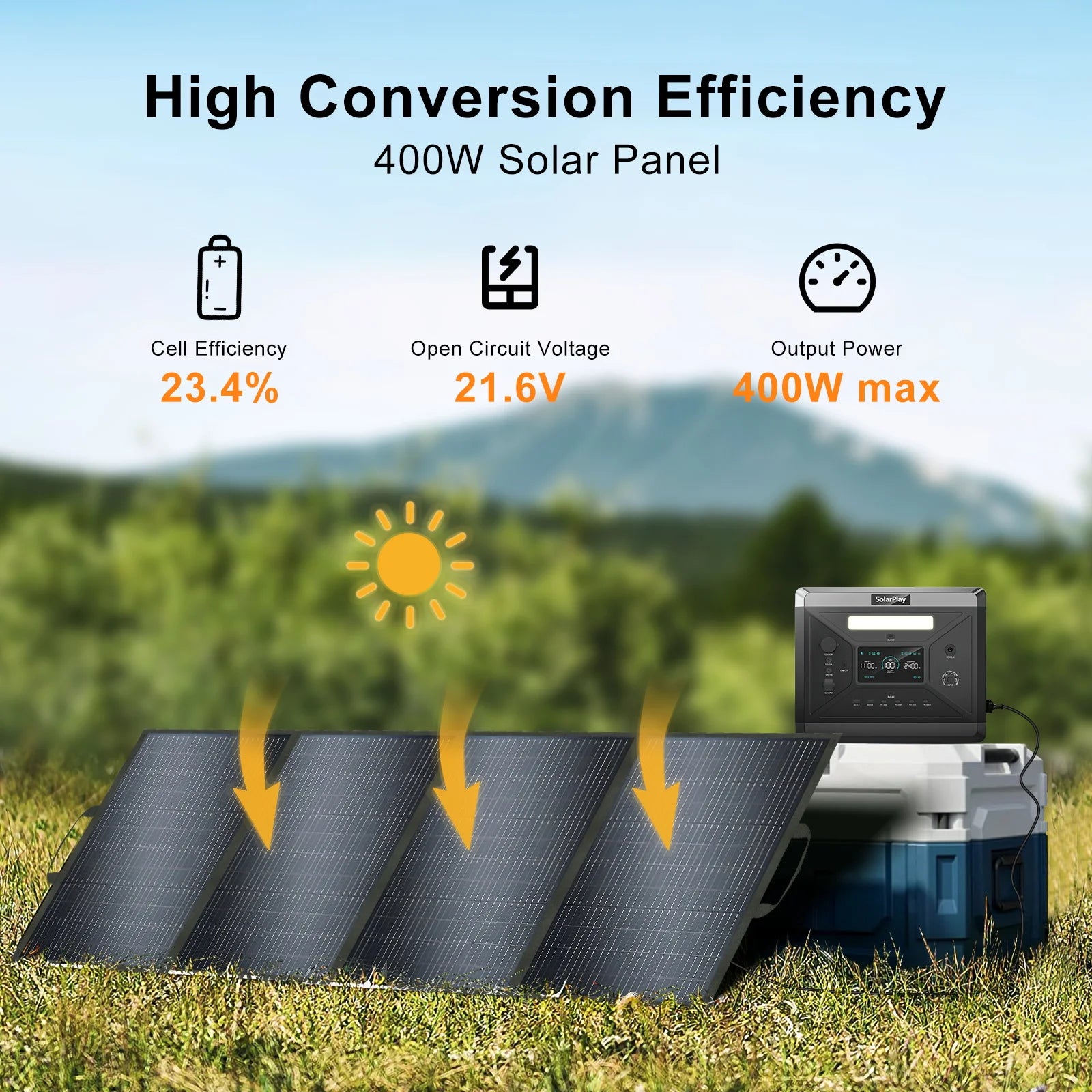 400W Foldable Solar Panel High-Efficiency  Charger