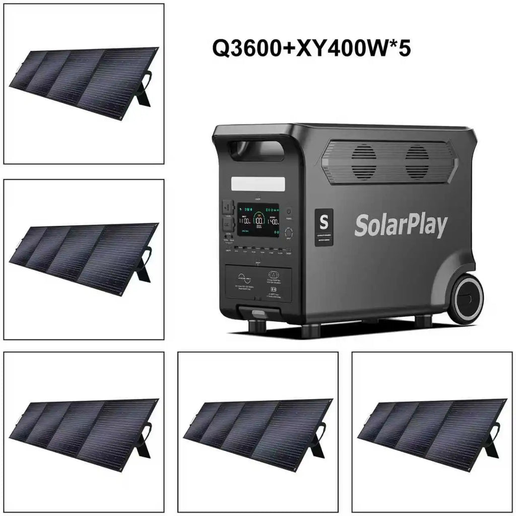 3600W Power Station 3840WH Generator With Foldable  Panels