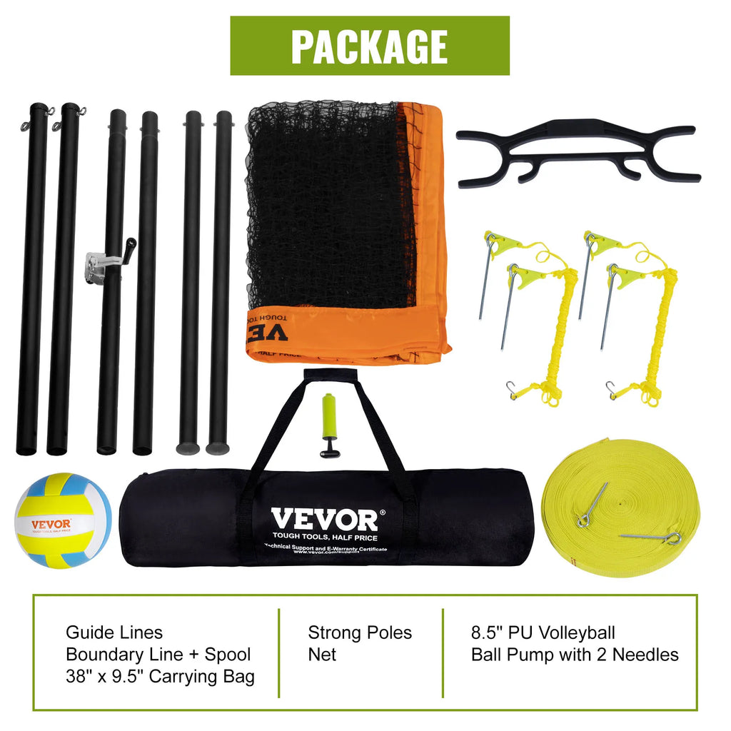 1.25-1.75inch Outdoor Volleyball Net System  Aluminum Poles