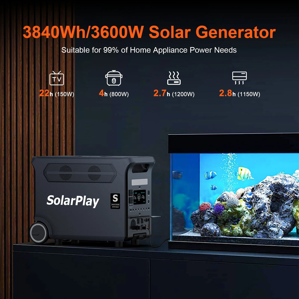 3600W Power Station 3840WH Generator With Foldable  Panels