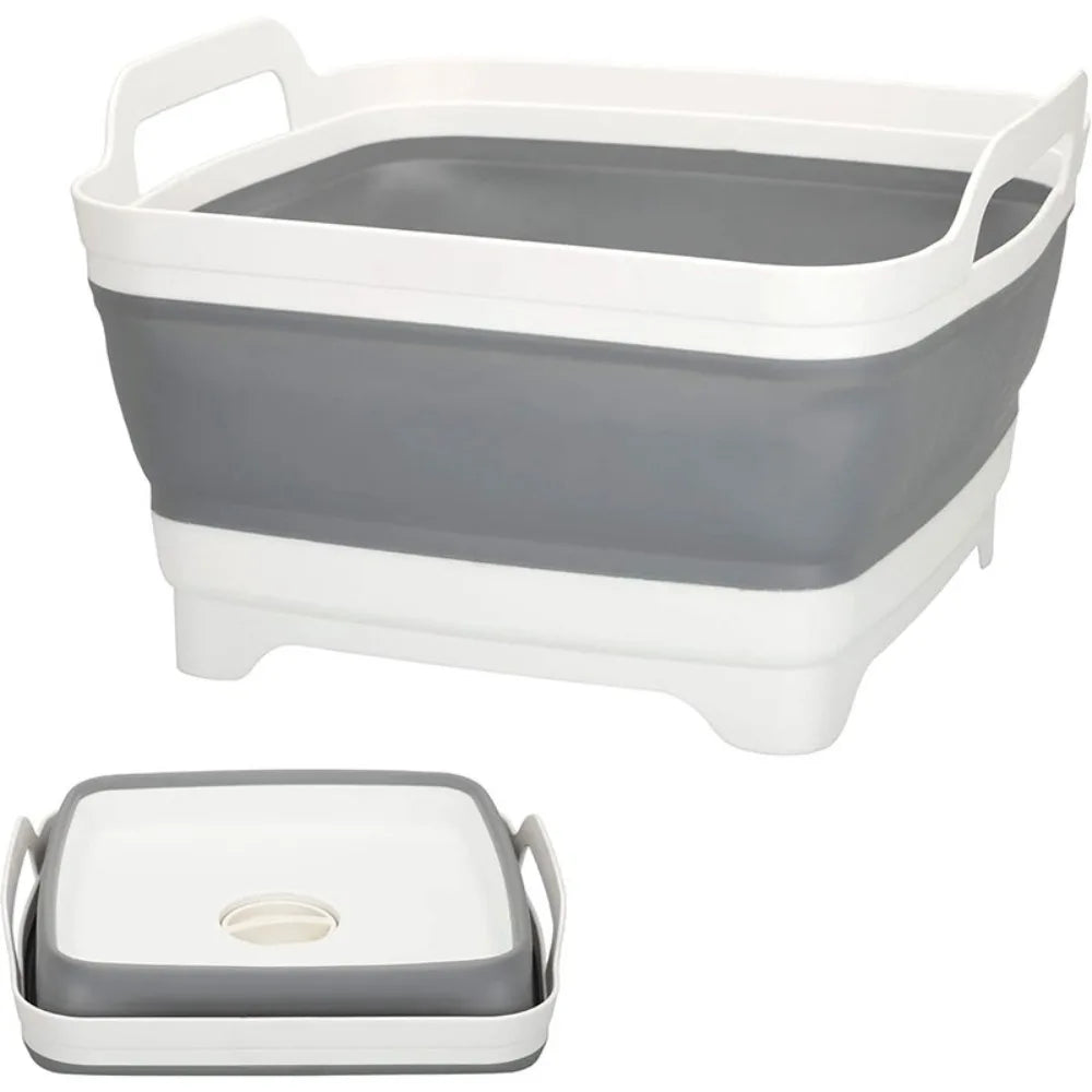 Foldable Camping Sink, Plastic and Rubber, 8.5 Liters, 30.5 X 30 X 20/7