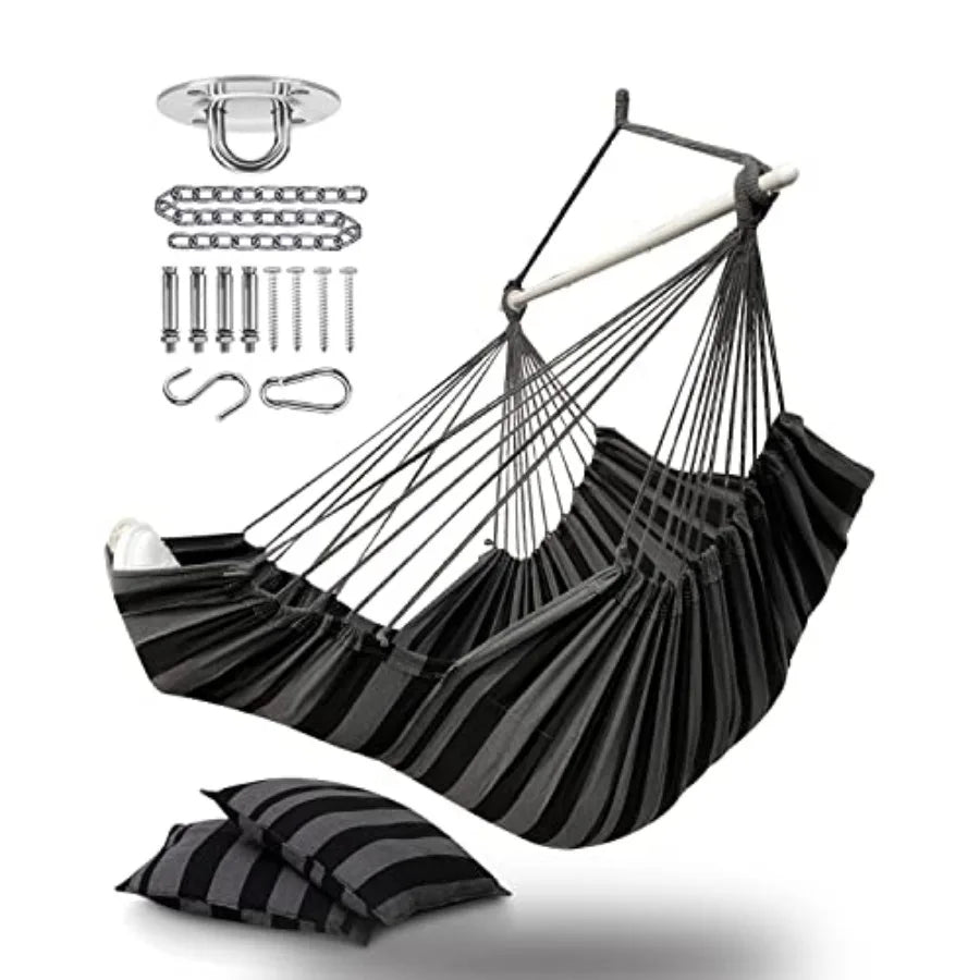 Hanging Hammock Chair Large Swing Chair with Feet Rest Max 500lbs