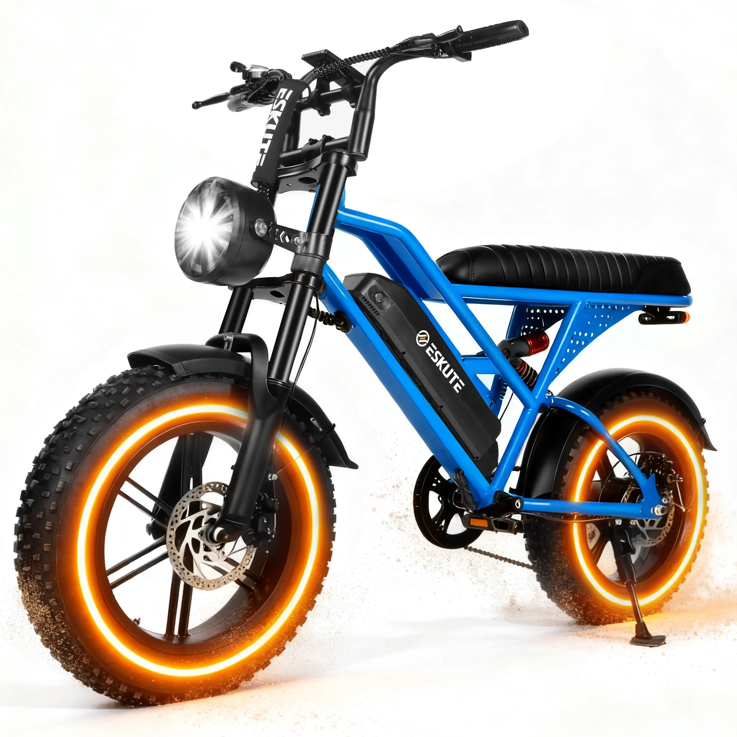 1500W Peak 28MPH 48V13Ah Motorcycle, 16"x4" Fat Tire Dual Suspension