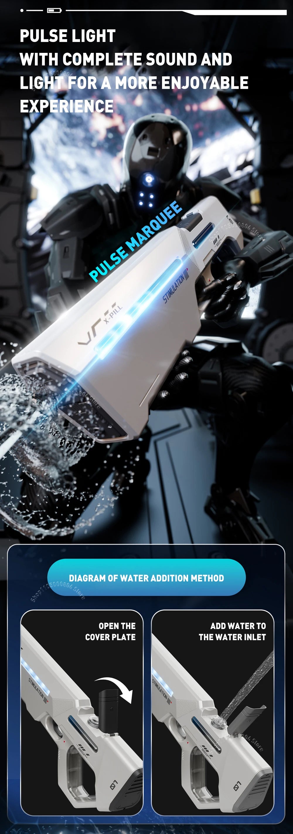 Electric Water Gun Electric Suction Long-Distance Shooting
