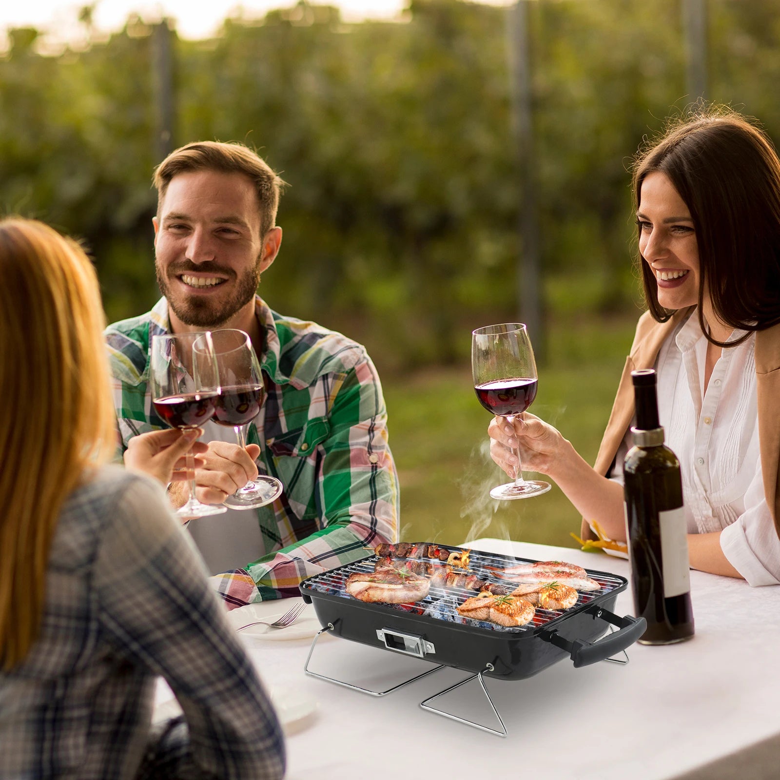 Charcoal Grill,  Outdoor Smoker, Small BBQ Grill