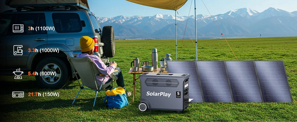 3600W Power Station 3840WH Generator With Foldable  Panels