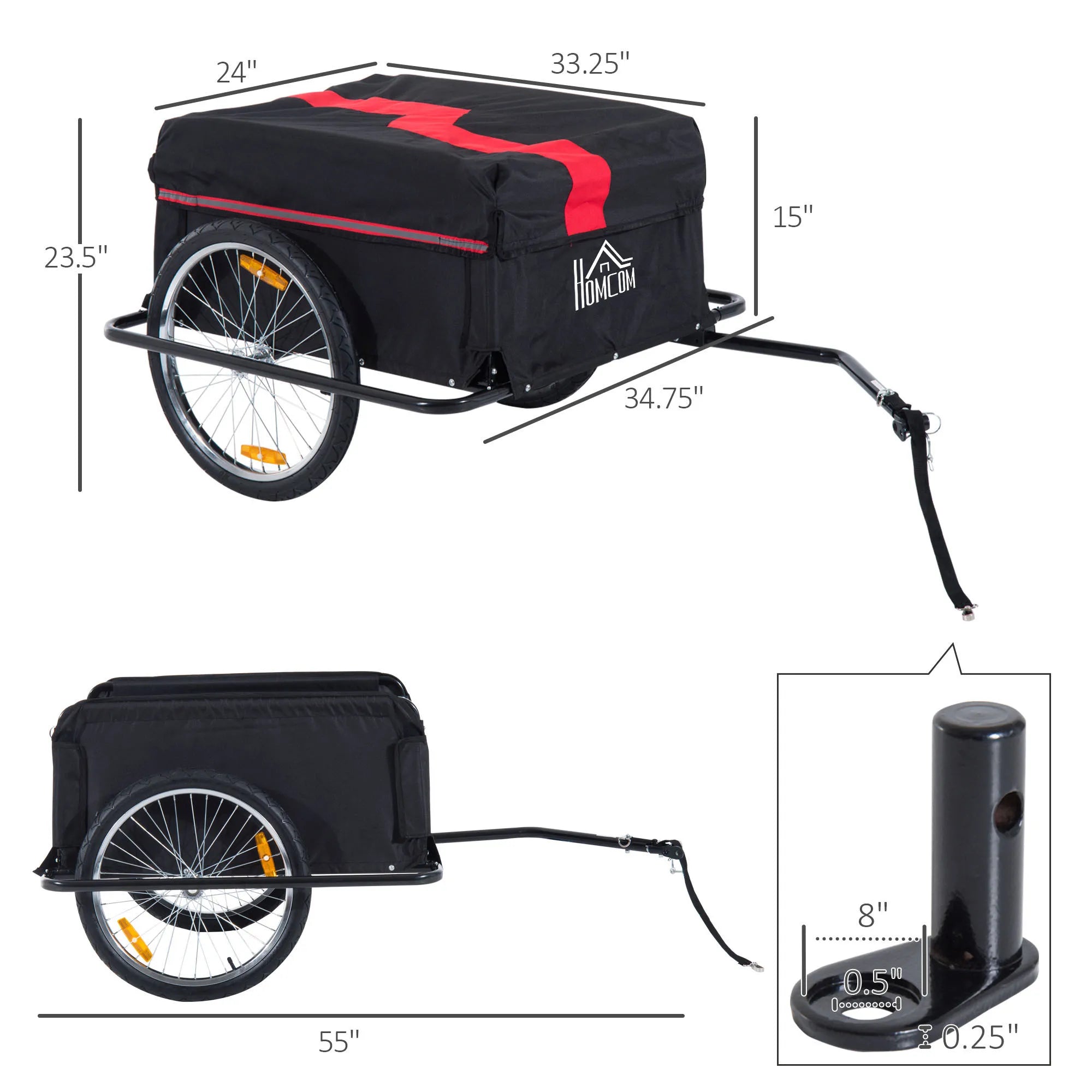 Elite Two-Wheel Bicycle Large Cargo Trailer , Folding