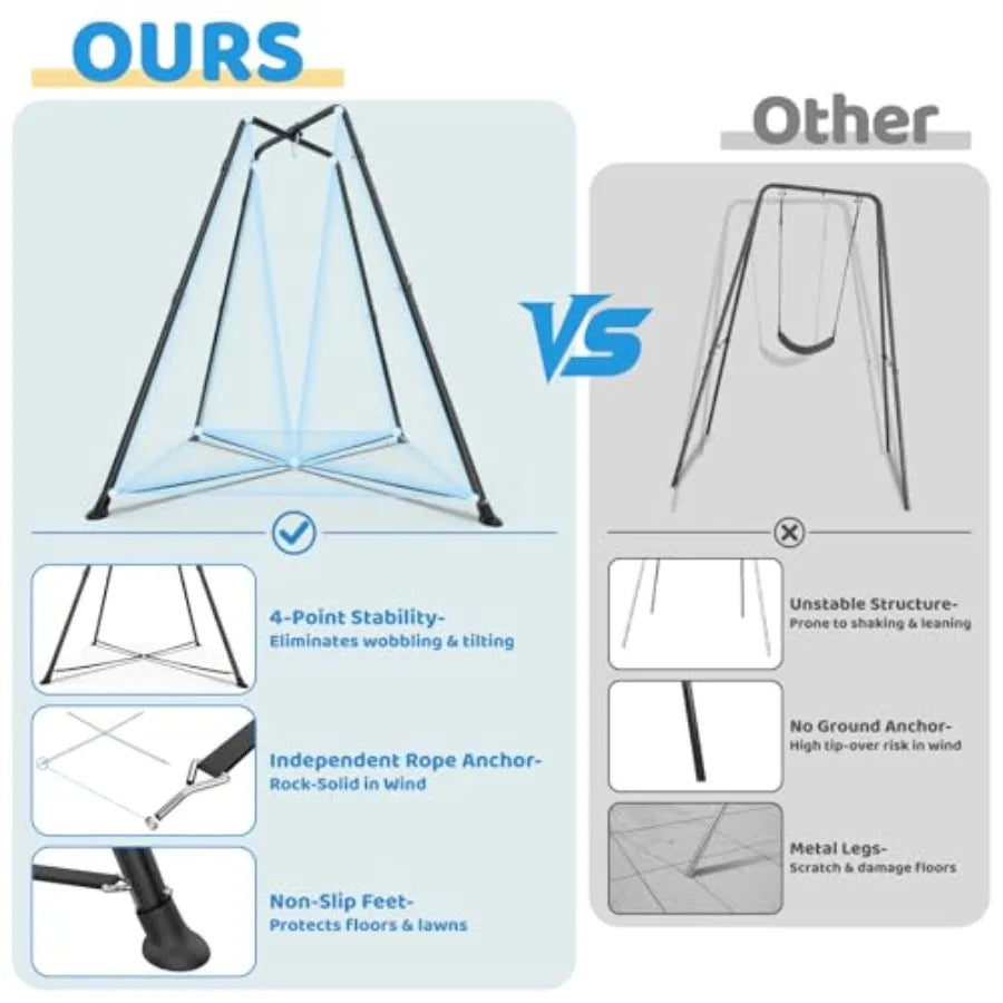 Sensory Pod Swings and Chair, Sensory Swing Set, X-Shaped Swing Frame, Heavy-Duty Metal