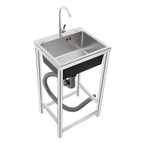 Freestanding Kitchen Sink with 360° Faucet, Sink, 45*41*75cm