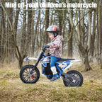 Blue 24V Electric Dirt Bike, Mini Off-Road Motorcycle , Disc Brake, for Kids