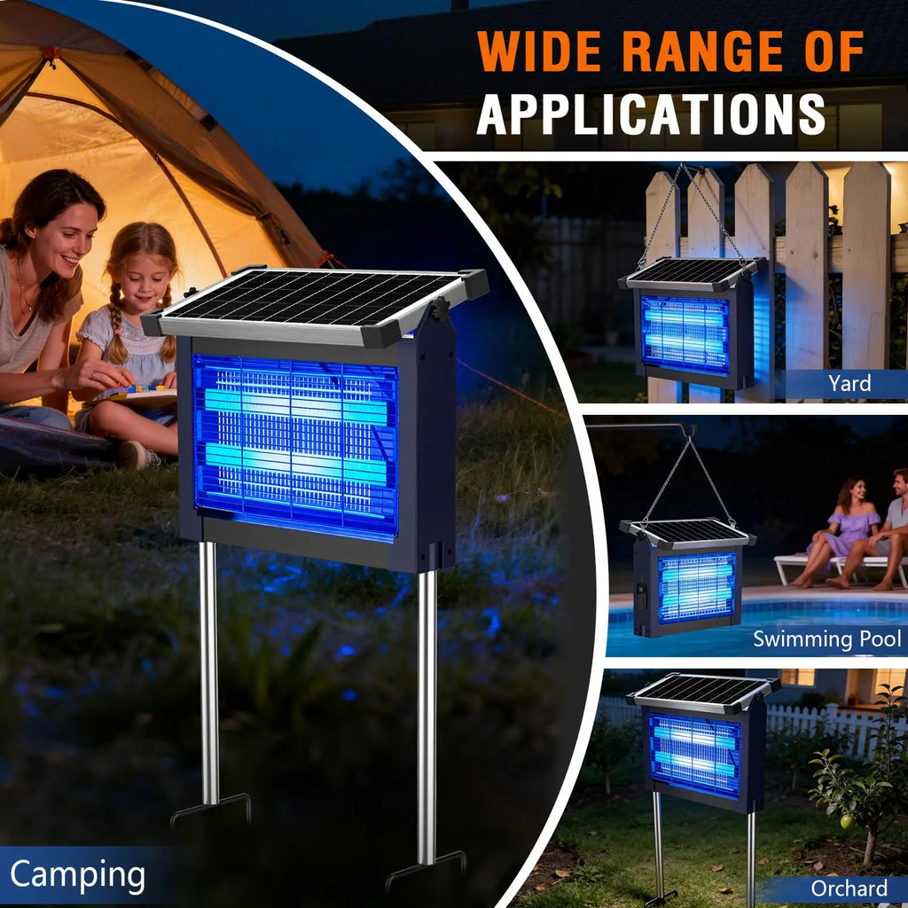 Solar Bug Zapper Outdoor Waterproof, 4500V  & USB Rechargeable