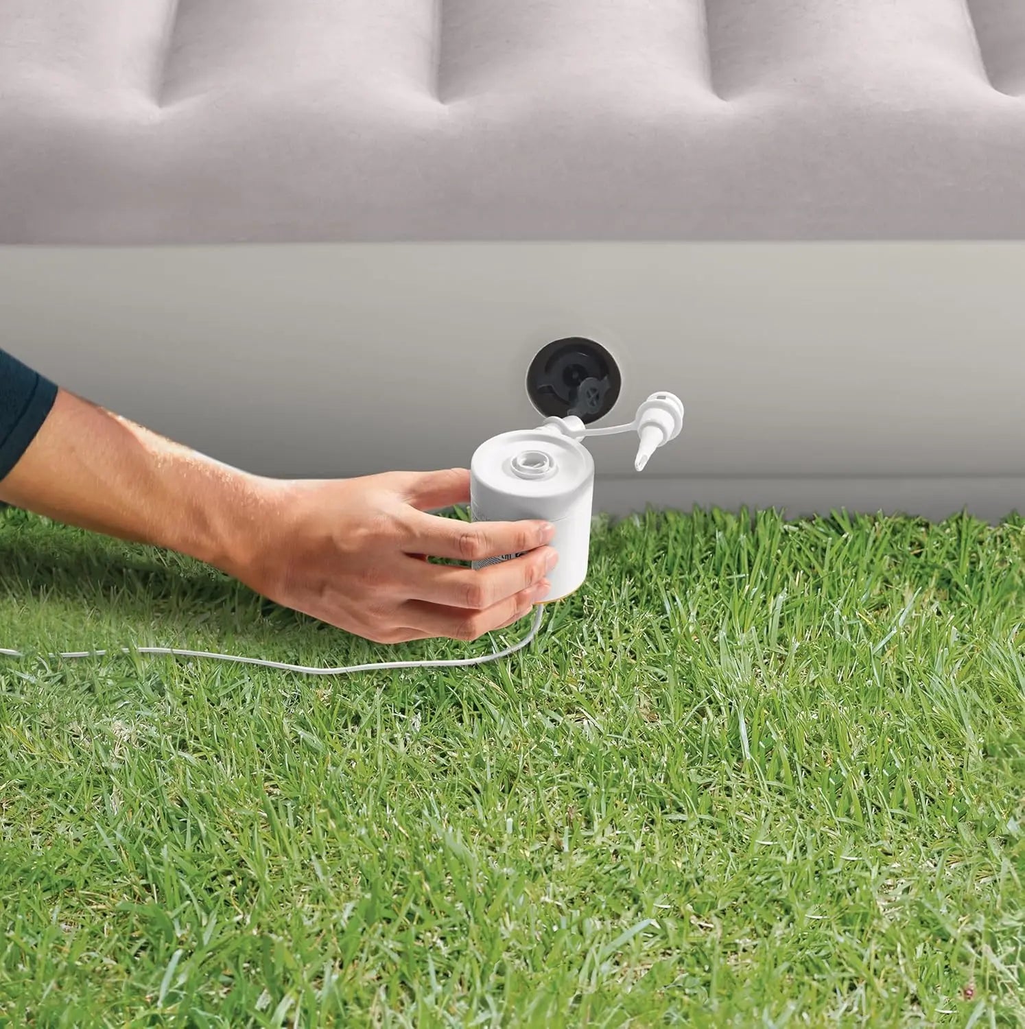 Twin Air Mattress  12-Inch  Dura-Beam, USB Pump