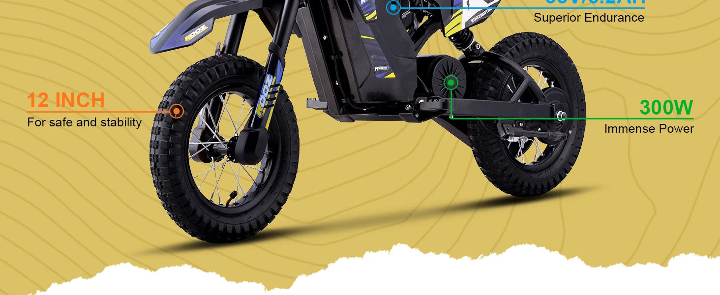 36V 300W Electric Dirt Bike Kids, , \ to 15.5 MPH
