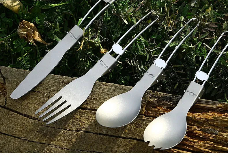 Titanium Foldable Cutlery Set - Fork Spoon Knife