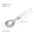 Titanium Foldable Cutlery Set - Fork Spoon Knife