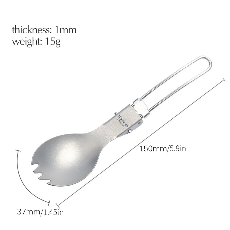 Titanium Foldable Cutlery Set - Fork Spoon Knife