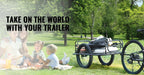 275 lbs Bike Cargo Trailer Foldable Hitch 20" Wh