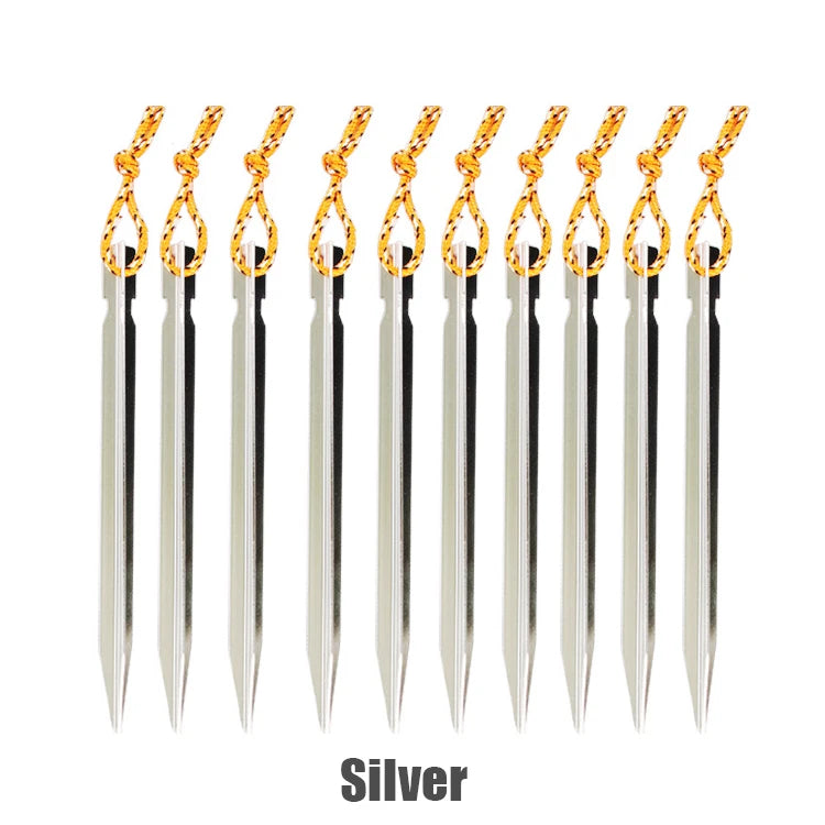 10Pcs/lot 18cm Aluminum Alloy Yard Canopy Tent Pegs Garden Stakes Ground Nail Heavy Duty