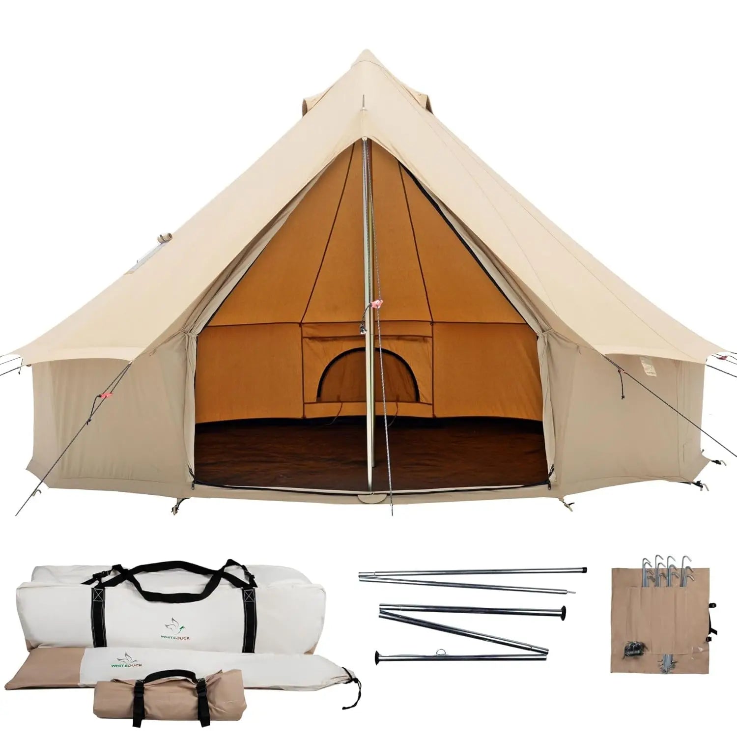 Waterproof 4 Season Canvas Bell Tent w/ Stove Jack