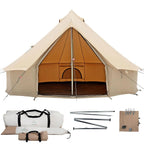 Waterproof 4 Season Canvas Bell Tent w/ Stove Jack