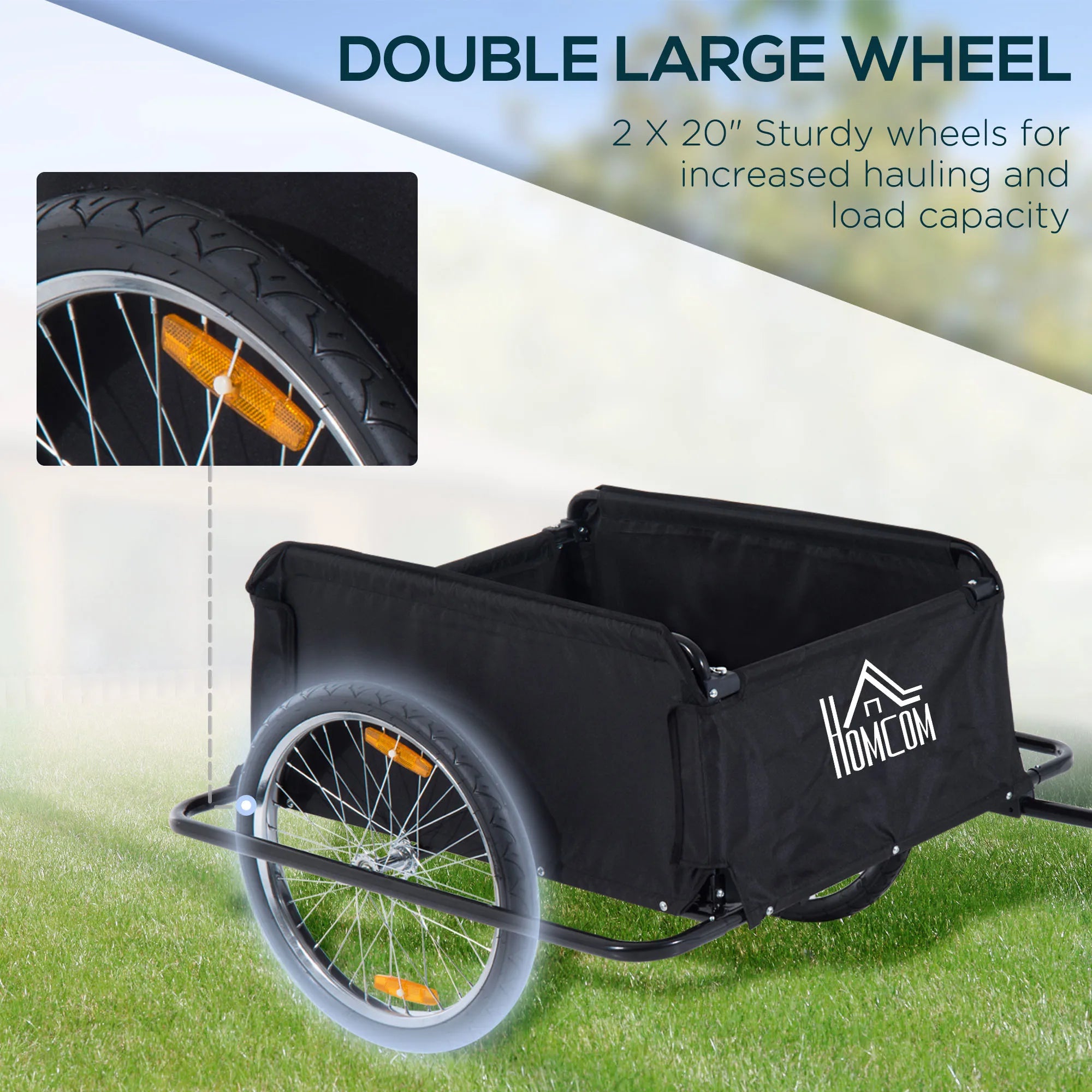 Elite Two-Wheel Bicycle Large Cargo Trailer , Folding