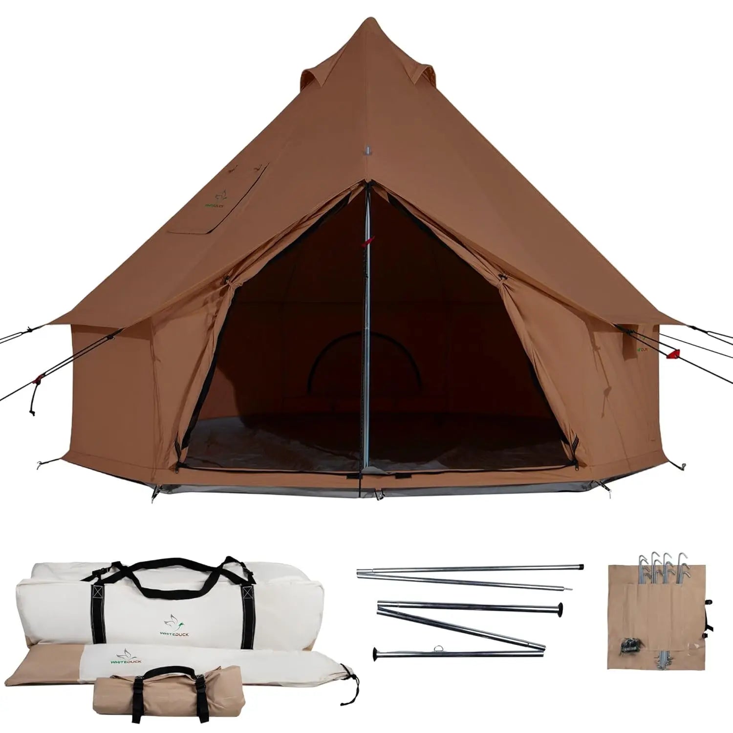 Waterproof 4 Season Canvas Bell Tent w/ Stove Jack