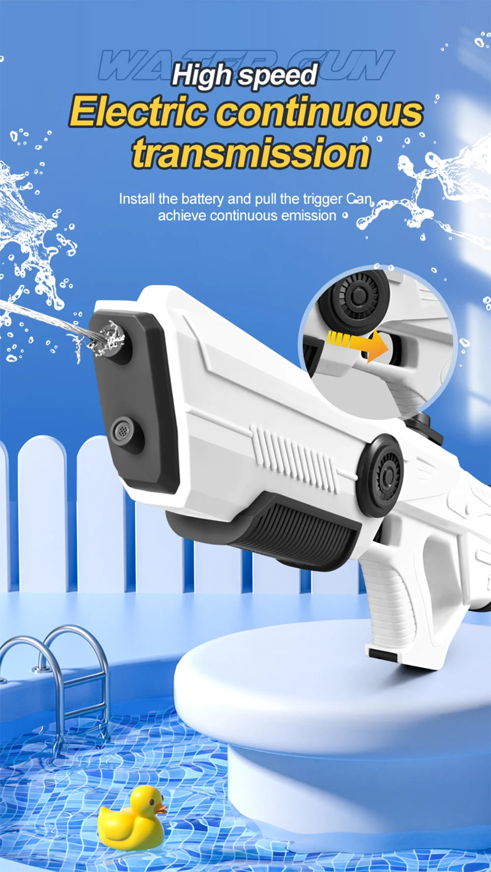 Electric Water Storage Gun  Children Summer  Outdoor