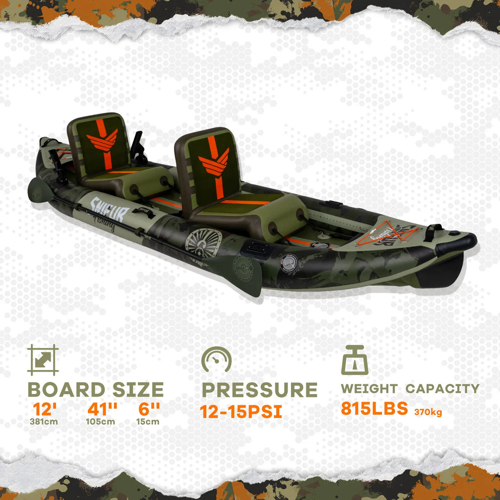 2-Person Inflatable kayak with Paddle & Carry Handle