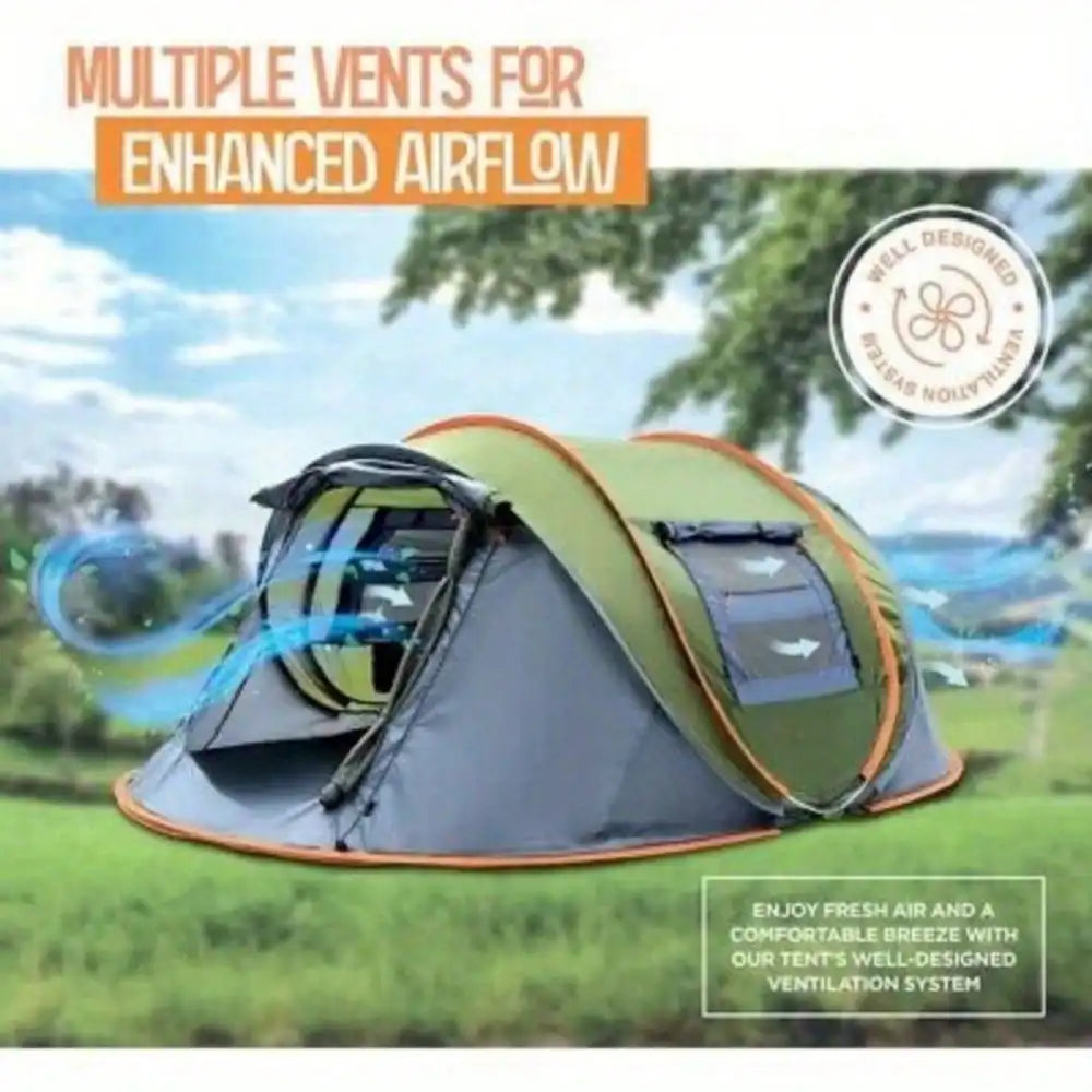 Camping Tent - 4-Person Easy Pop Up Tent  - UPF50+