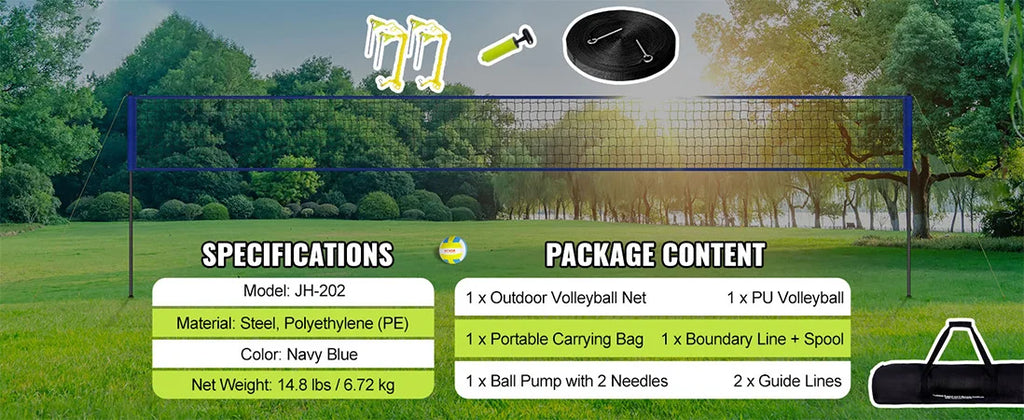 1.25-1.75inch Outdoor Volleyball Net System  Aluminum Poles