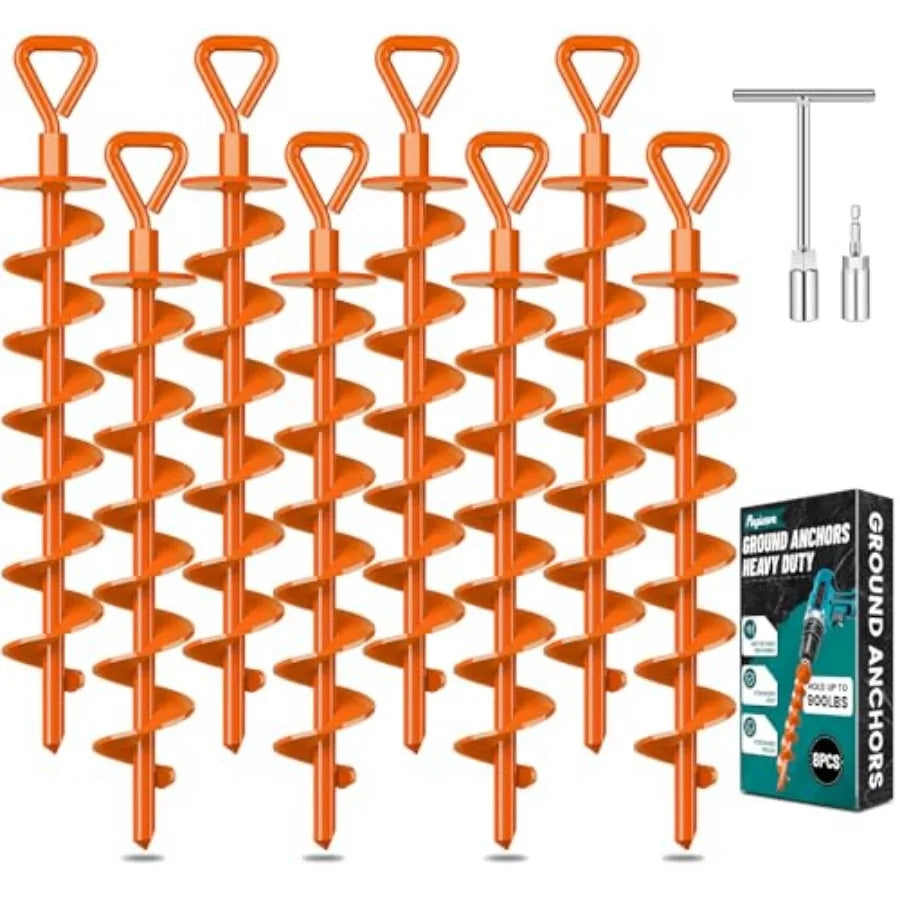 Ground Anchors Screw in Heavy Duty Ground Trampoline Stakes High Wind Tent