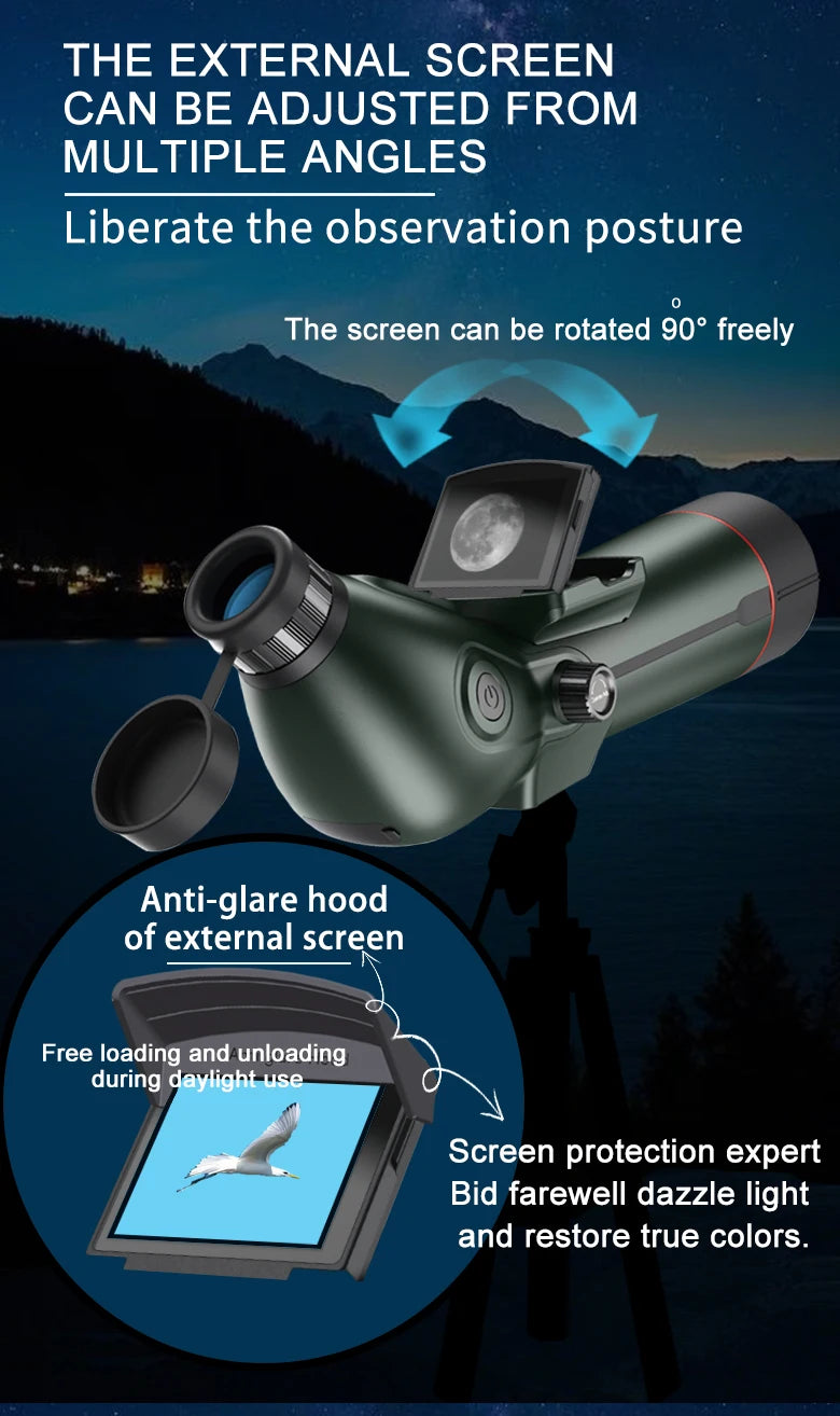 Digital Spotting Scope with Screen  4K Smart Telescope with Tripod