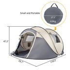 4-Person No-Install Pop Up Tent, Universal